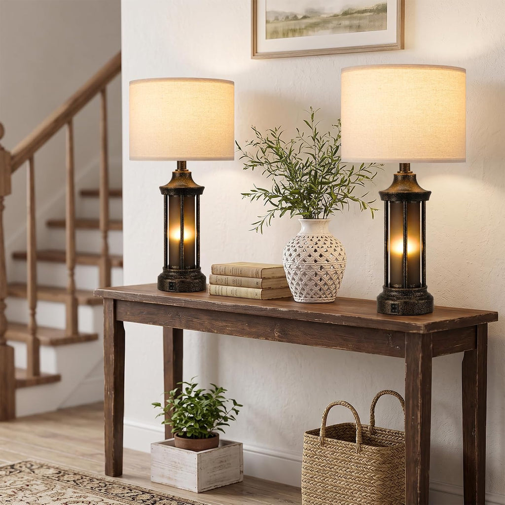 Seealle Lámparas de mesa de granja de 24 pulgadas para sala de esta...