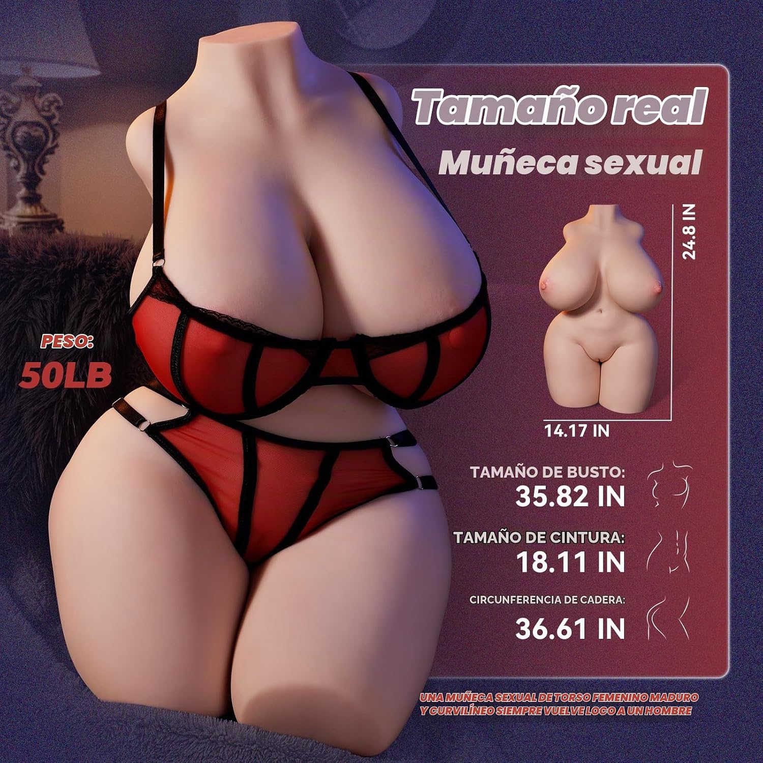 Sexpower Muñeca sexual masculina de 50 libras, juguetes sexuales pa...