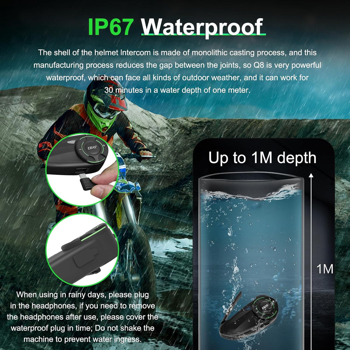iSunergy Mesh 3.0 - Auriculares Bluetooth para motocicleta, 6 Rider...