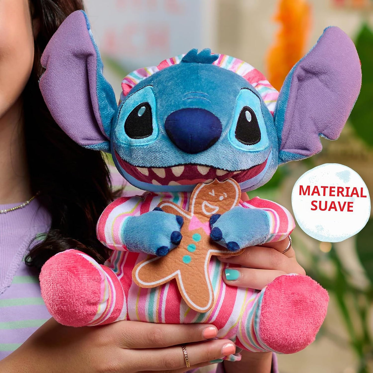 Disney Stitch Animal de peluche con función navideña de 10 pulgadas...