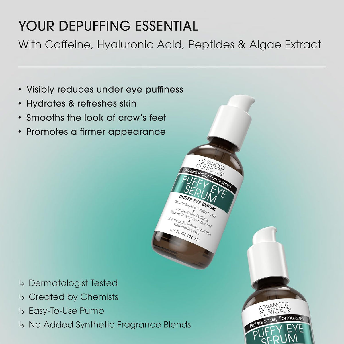 Advanced Clinicals Suero para ojos hinchados debajo de los ojos | S...