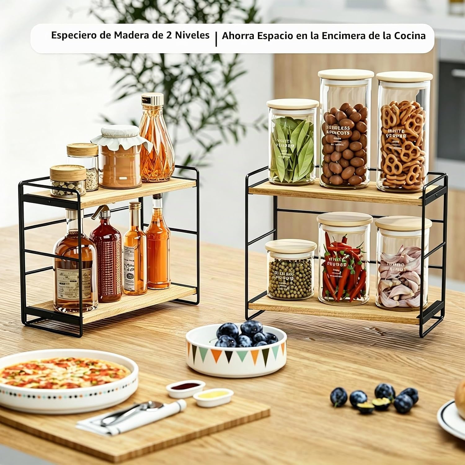 SRIWATANA Organizador de encimera de baño de 2 niveles, juego de 2,...