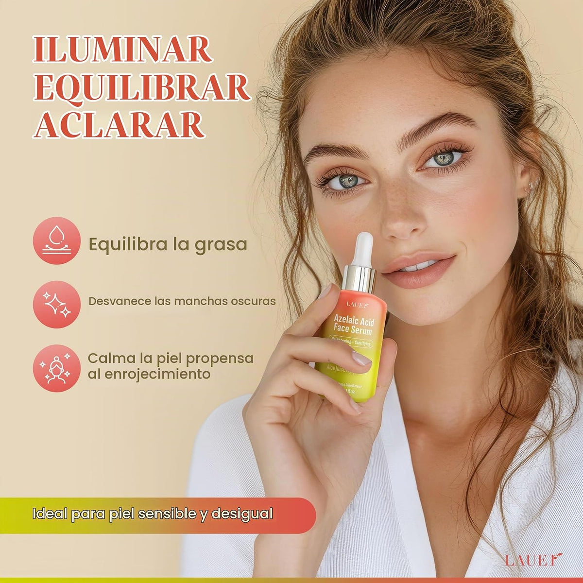 Suero facial de ácido azelaico 10% para mujeres \u2013 Suero facial...