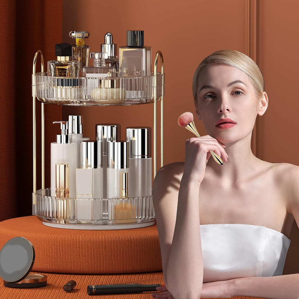 YCIA&amp;DONE Organizador de maquillaje giratorio de 360 grados y a...