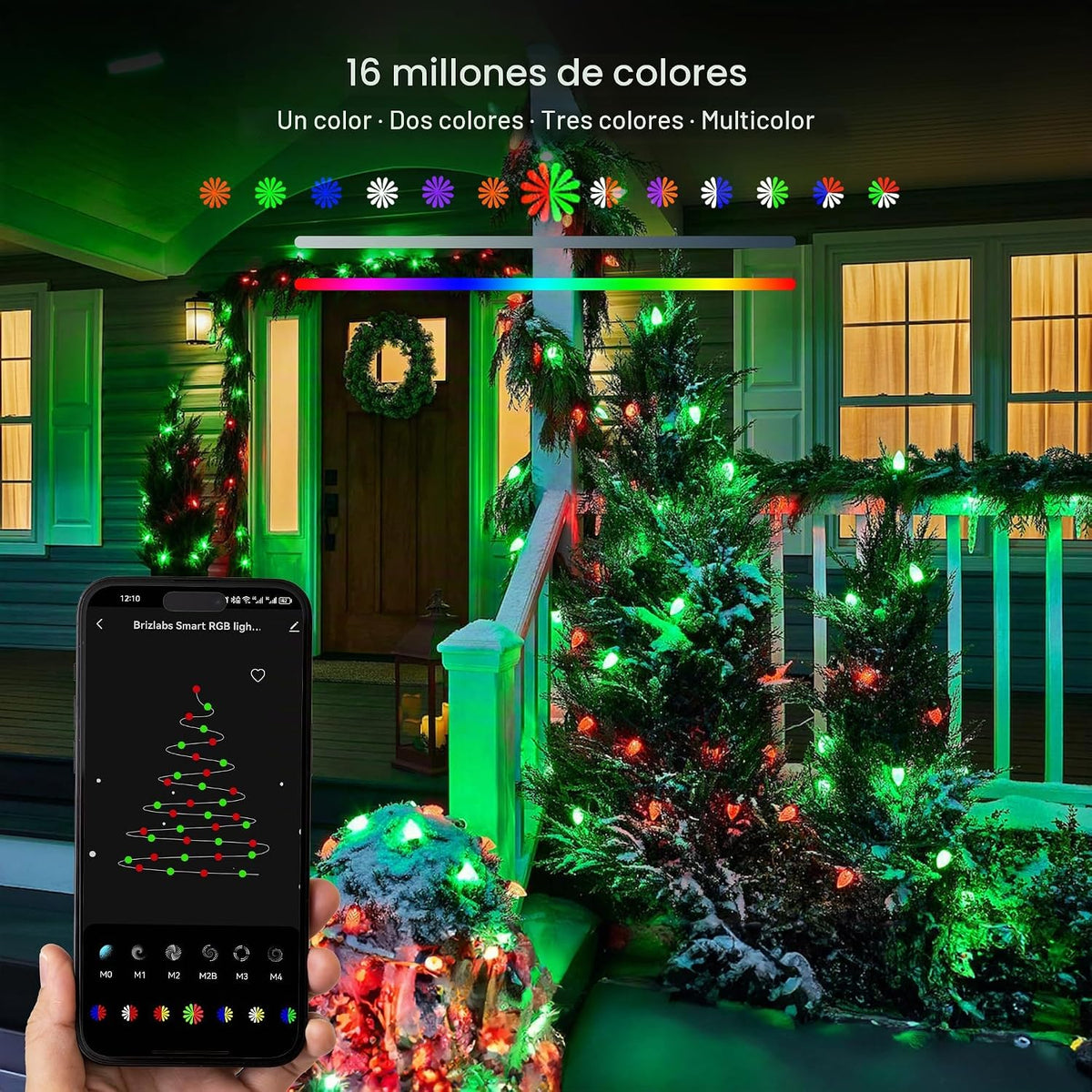 Brizled Luces de Navidad inteligentes C9 (no conectables, 39 pies,...