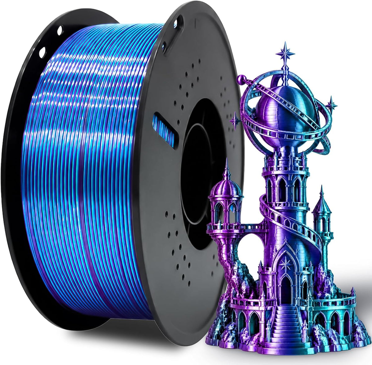 Colourbing Filamento de impresora 3D PLA+ de seda presecada de dobl...