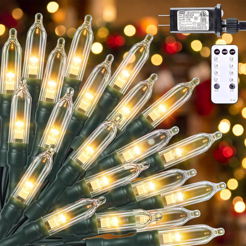 Brightown Luces de árbol de Navidad, 108 pies, 300 luces LED transp...