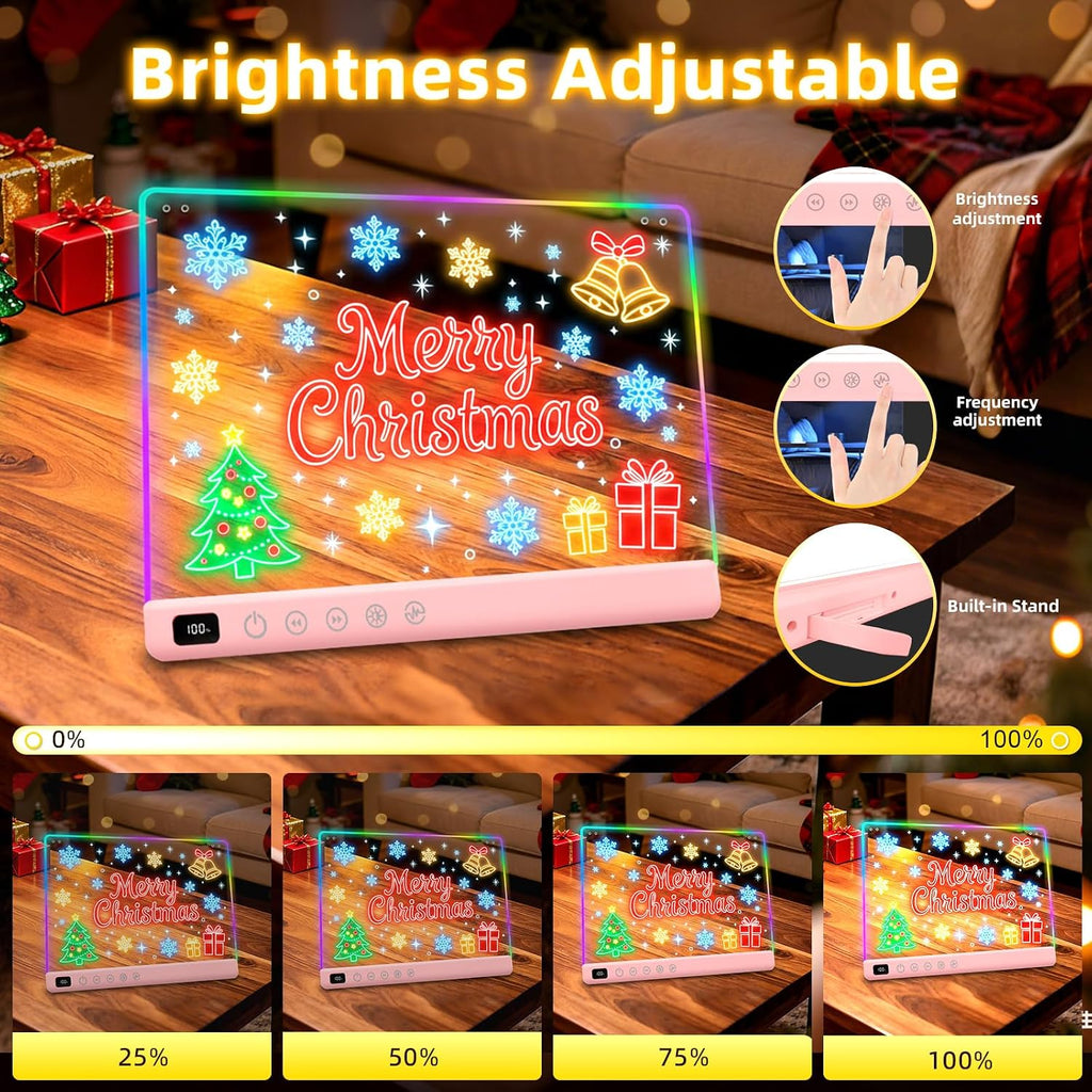 Lumiboard Tablero de dibujo LED con 13 efectos de luz, tablero de n...