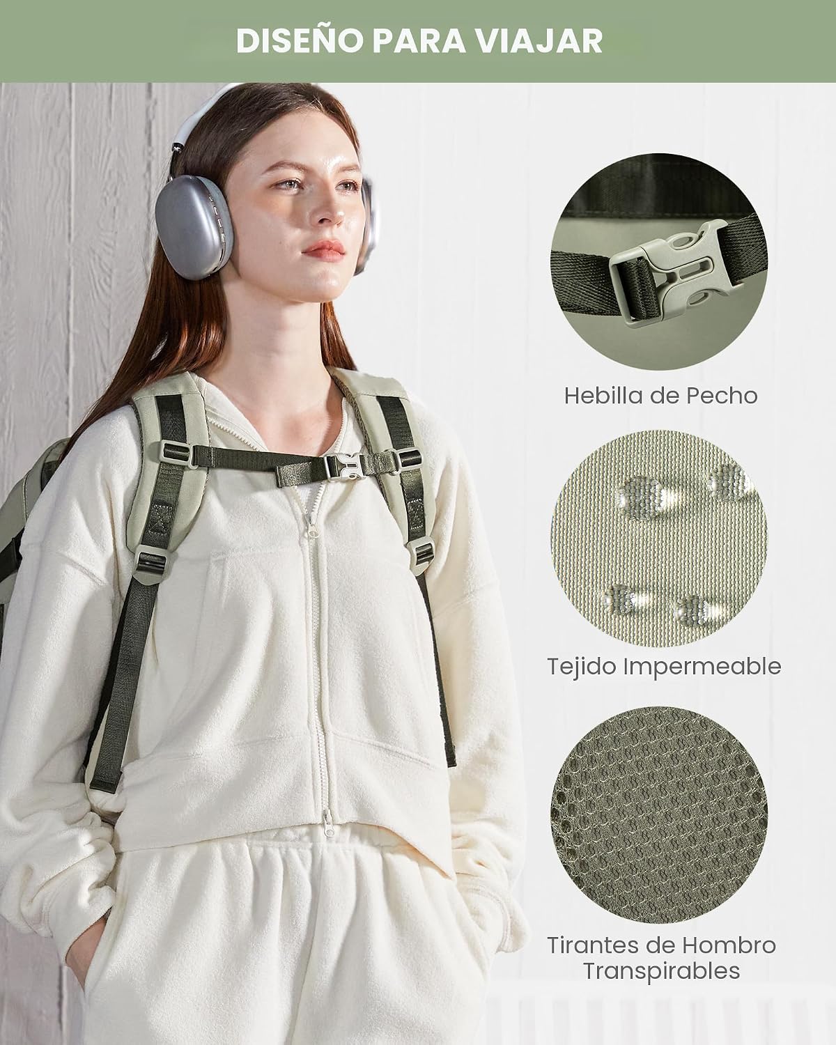 LOVEVOOK Mochila de viaje para mujeres y hombres, mochila de mano y...