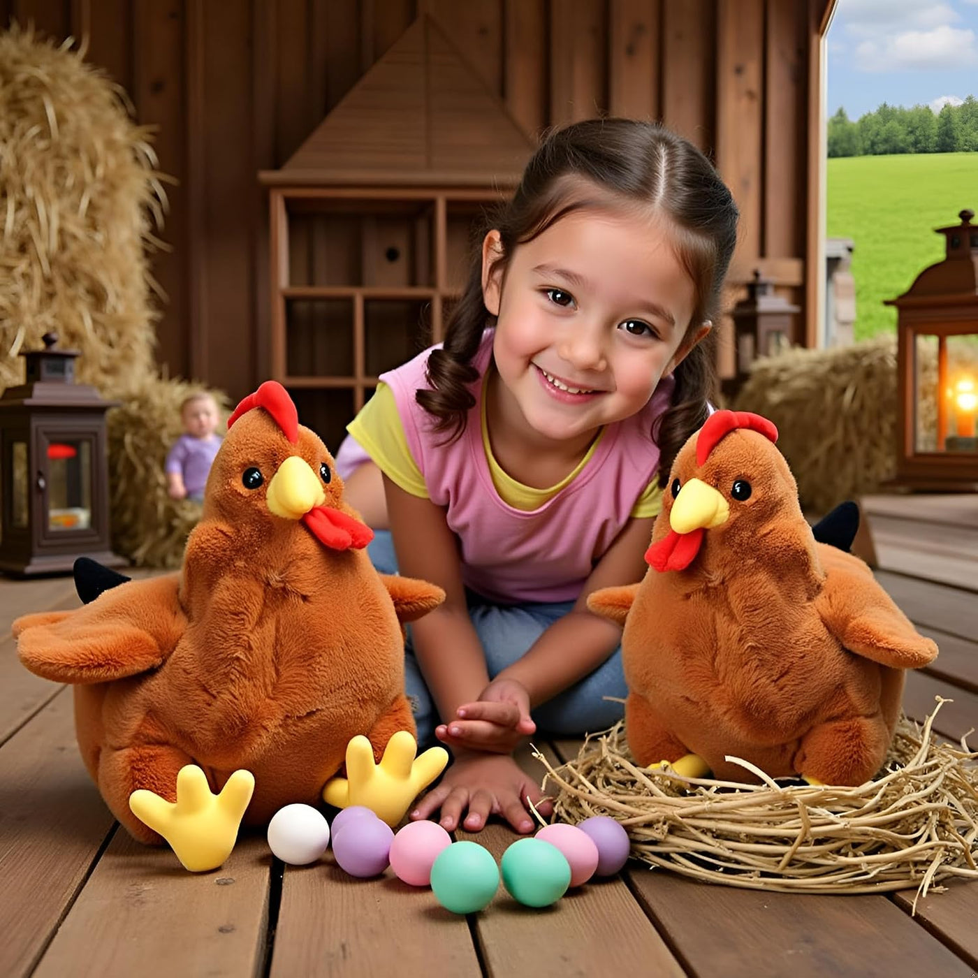 Ryttir - Peluche grande de pollo de 45 cm, extra suave, con barriga...