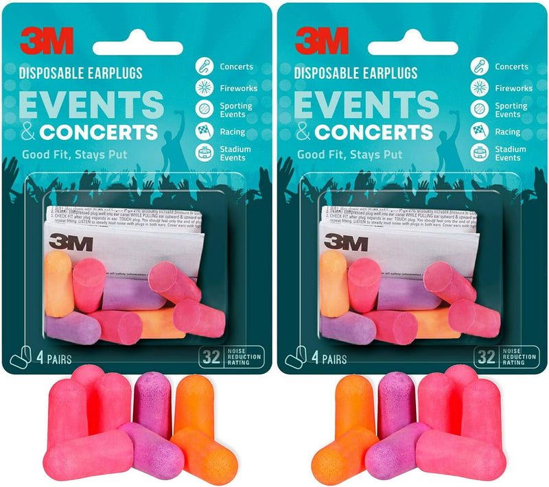 3M Tapones desechables para eventos y conciertos, 4 pares (8 tapone...