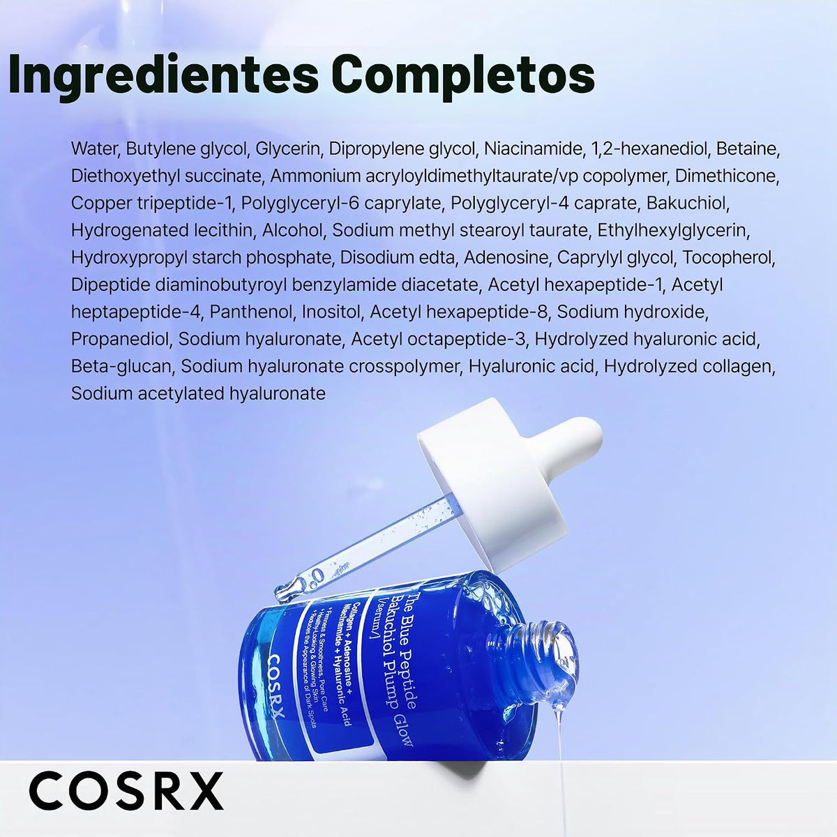 COSRX The Blue Copper Peptide Bakuchiol Suero, resplandor y relleno...
