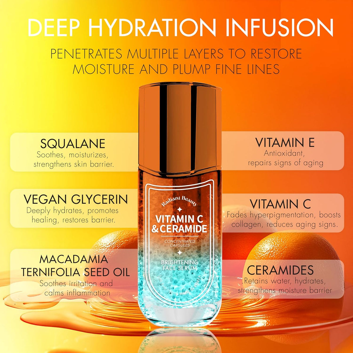 Radiant Beauty Suero de vitamina C para rostro con ceramida \u2013...