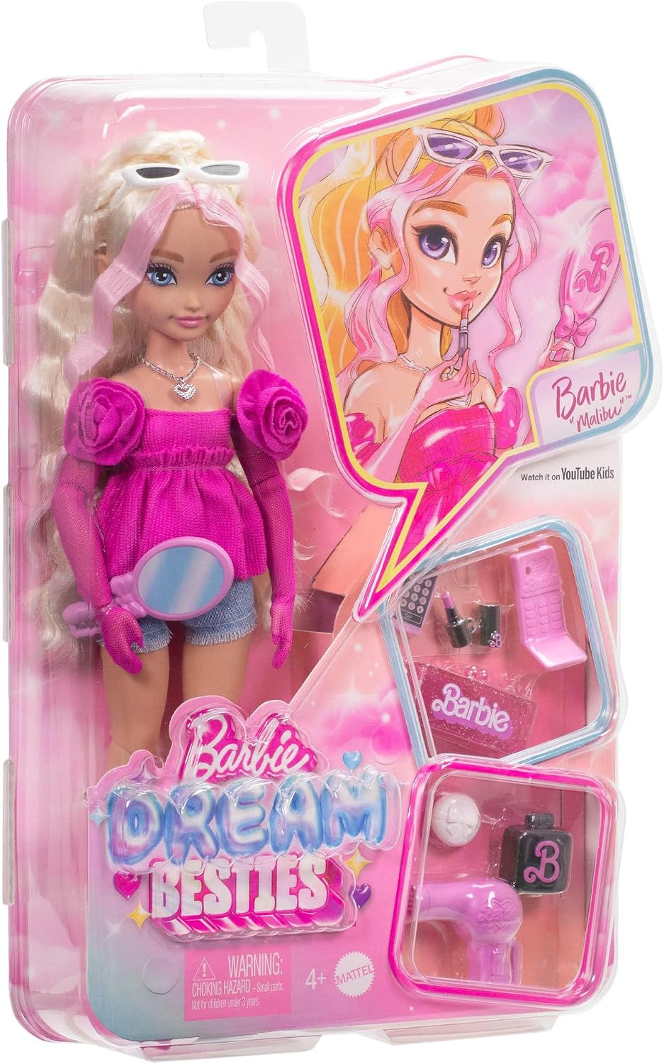 Barbie Dream Besties Playset, Barbie "Malibu" muñeca de mod...