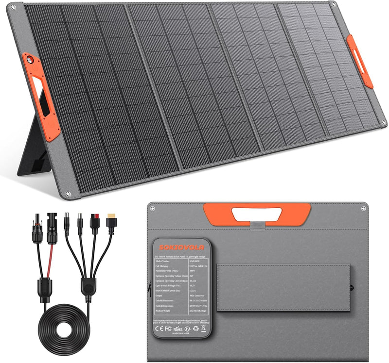 SOKIOVOLA - Panel solar portátil de 400 W para estación de energía...