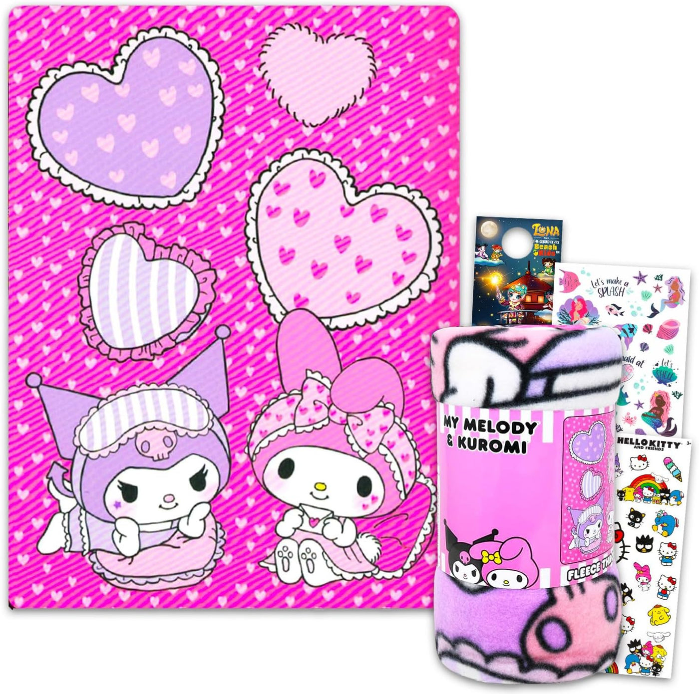 Sanrio Juego de manta de forro polar, paquete de manta My Melody y...