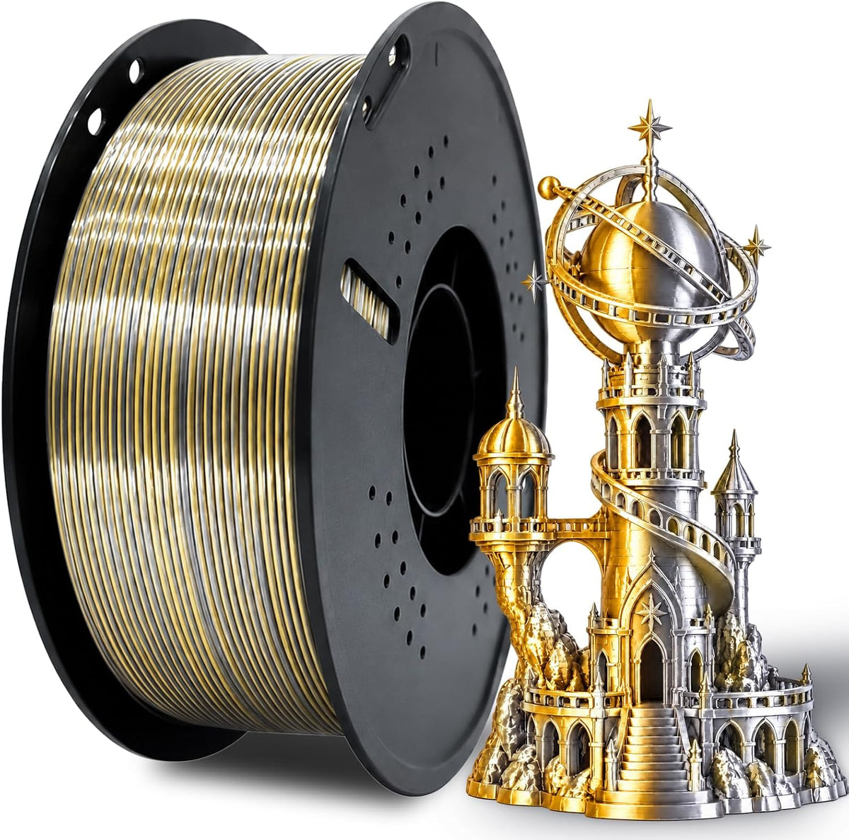 Colourbing Filamento de impresora 3D PLA+ de seda presecada de dobl...