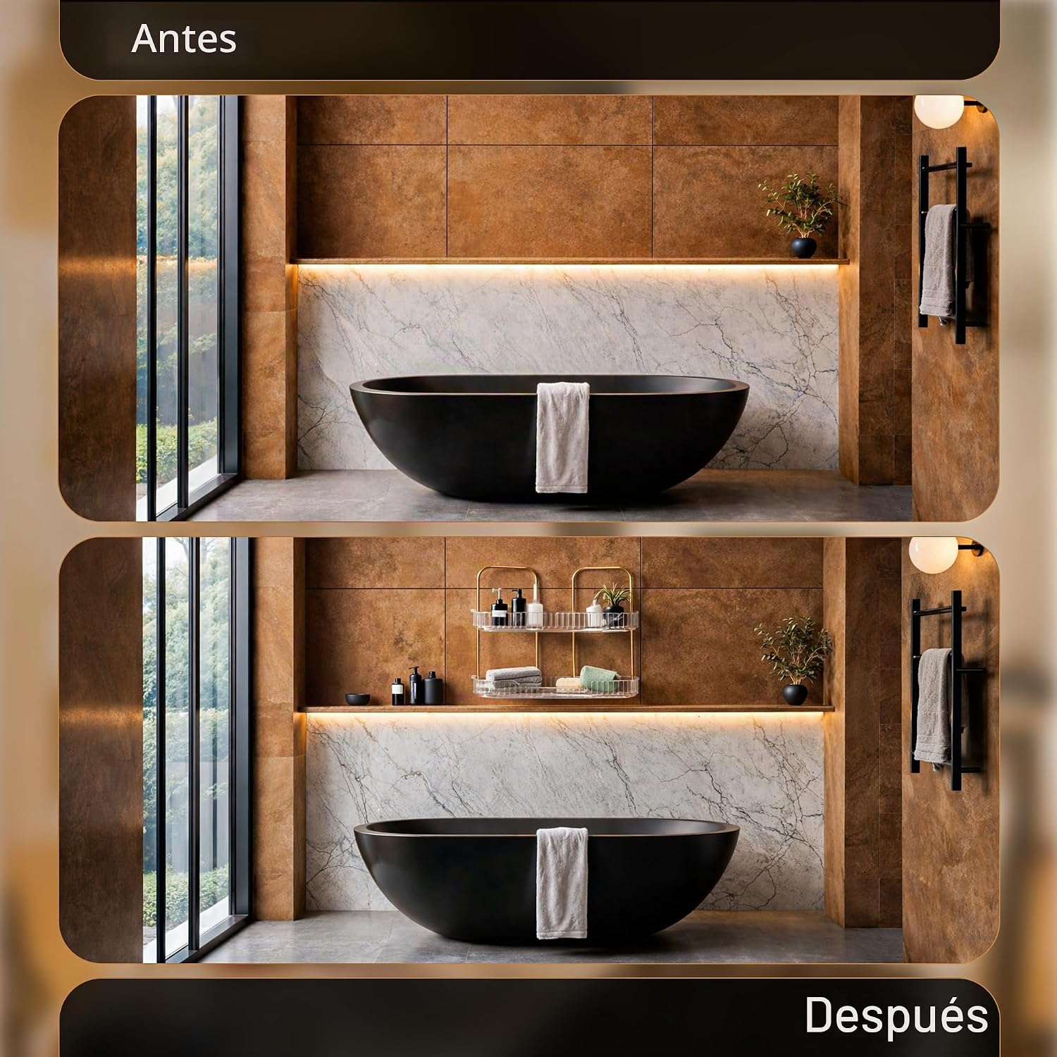 Organizador de baño esquinero de acrílico de 2 niveles, estante red...