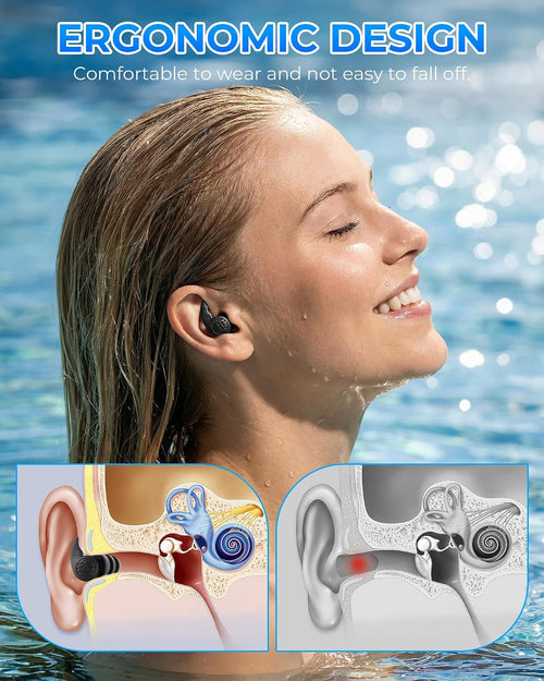 3 pares de tapones para los oídos de silicona impermeables para nat...