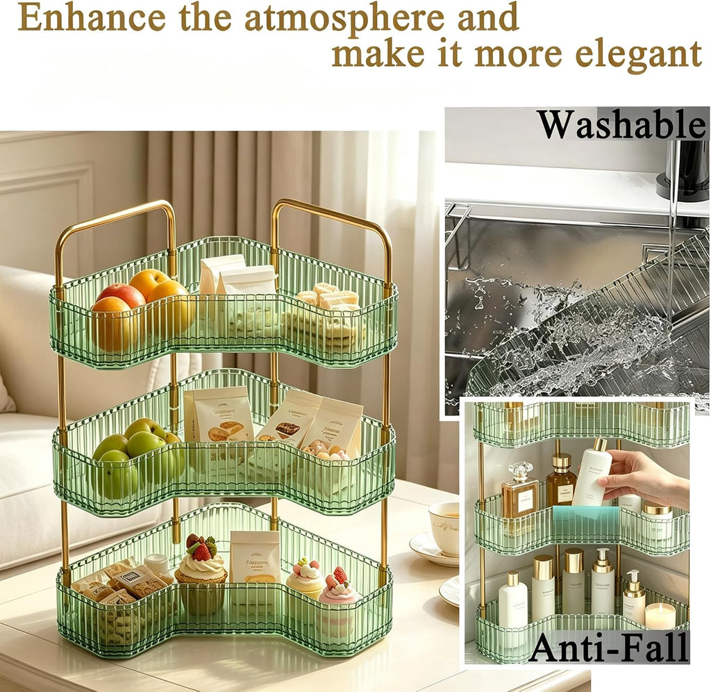 Organizador de baño esquinero de 3 niveles, estante para mostrador...