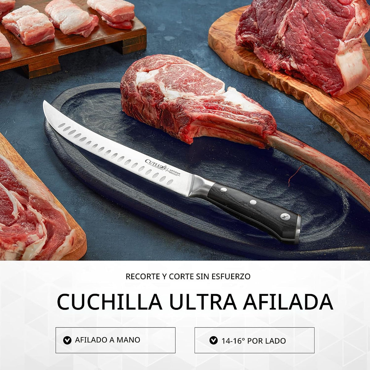 Cutluxe Cuchillo de Carnicero \u2013 Cuchillo Cimeter de Despiece d...