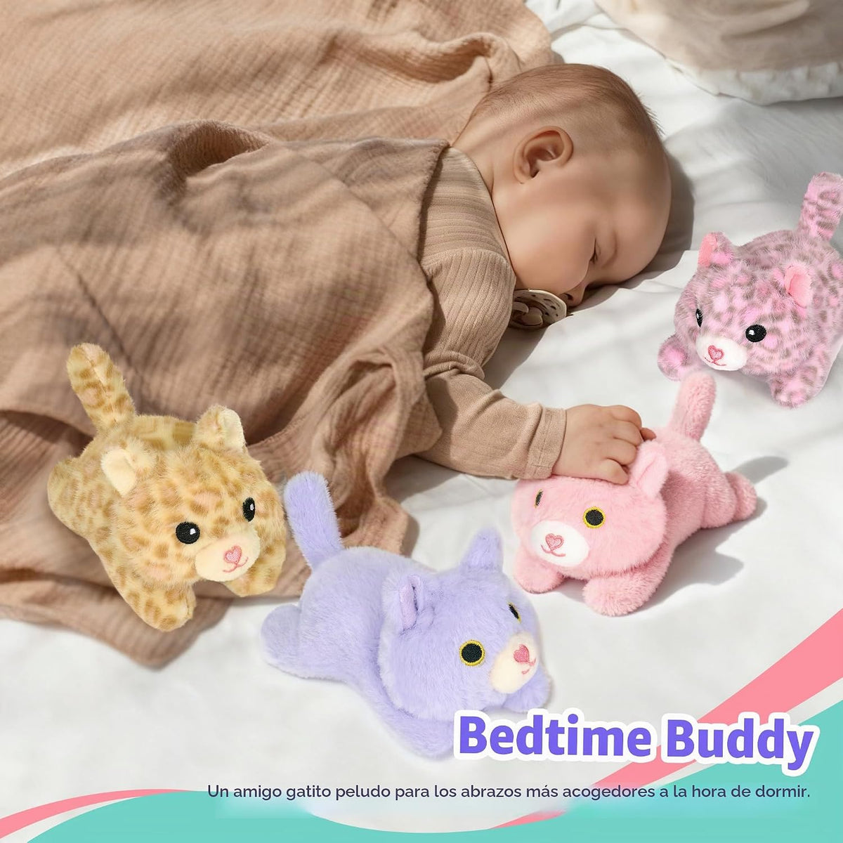 Onsoyours Peluche de gato original de 5 piezas con bebés en el inte...