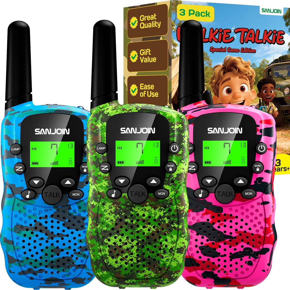 Walkie Talkies para niños, juguetes al aire libre para niños de 3 a...
