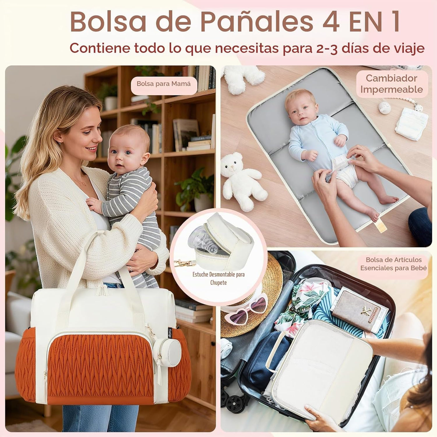 Bolsa de pañales para bebé, 6 unidades, bolsas de hospital grandes...