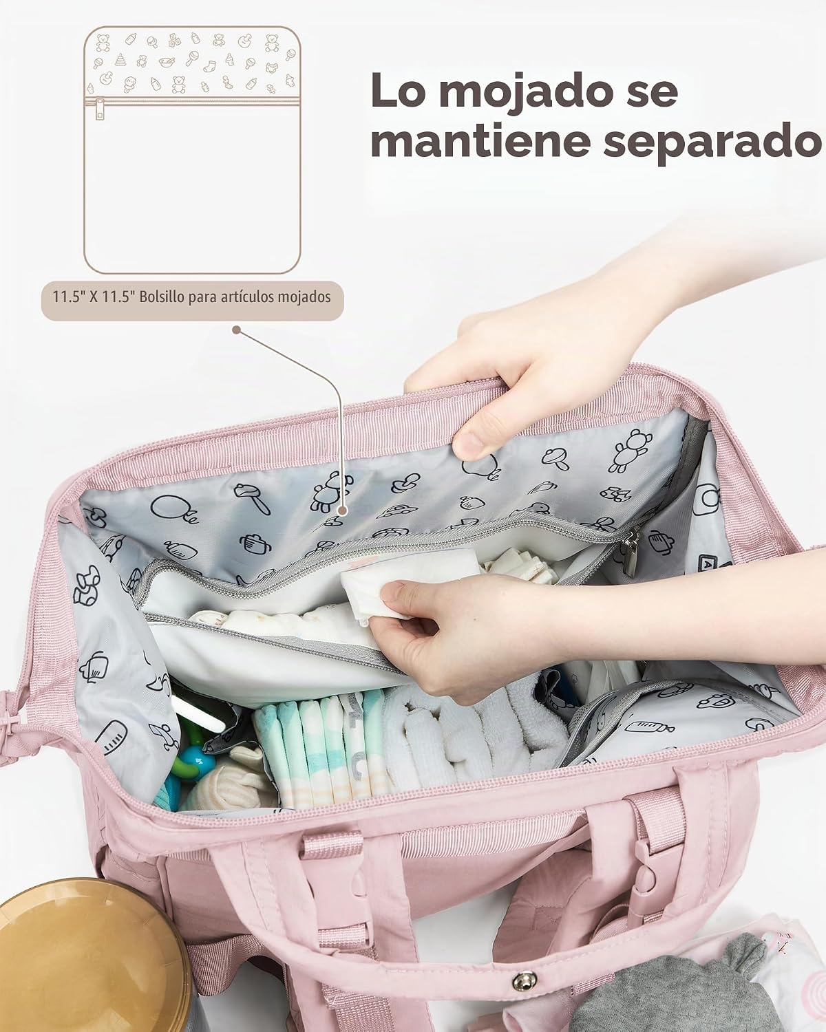 BELALIFE Mochila para pañales con cambiador, organizador para el cu...