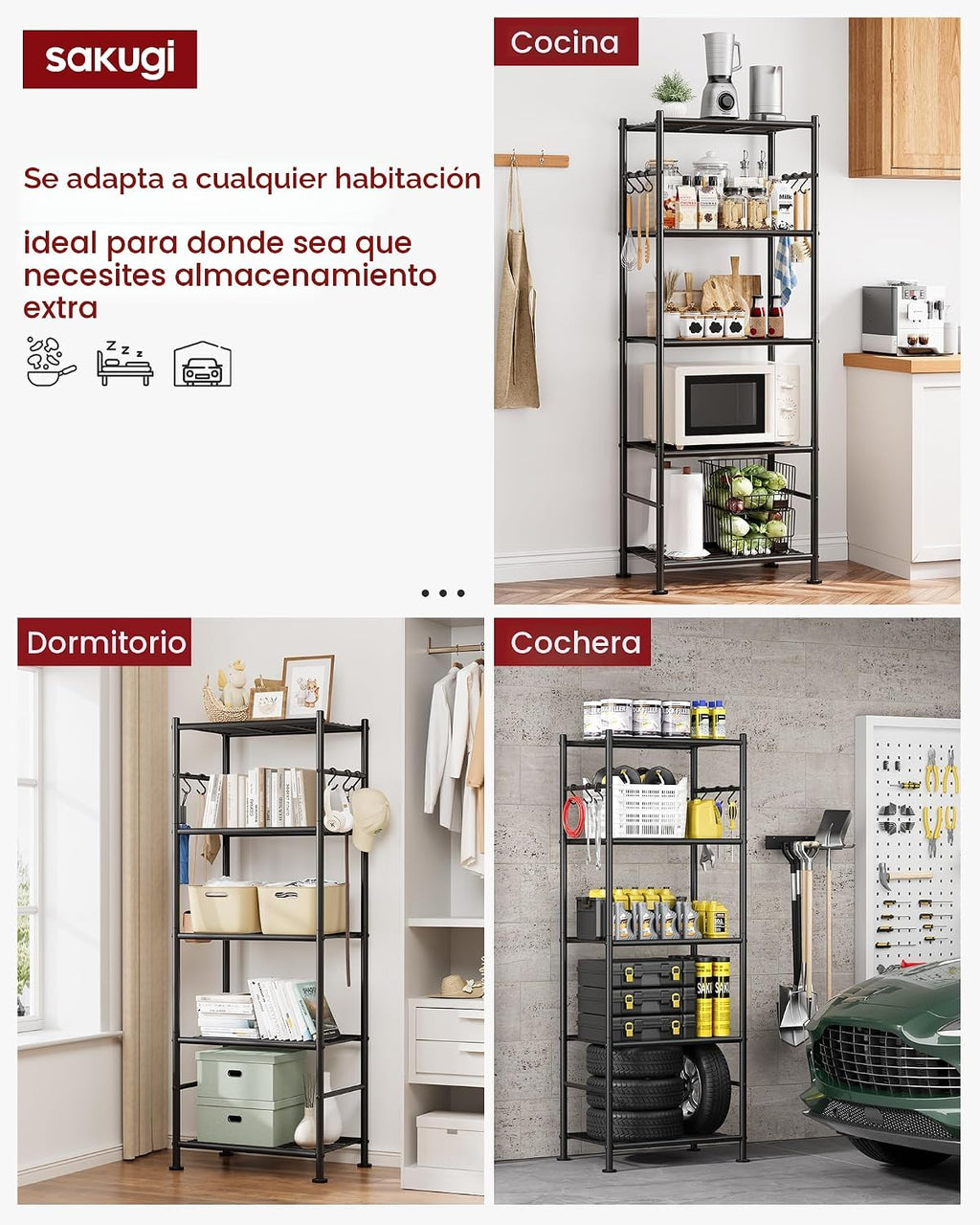 Estanterías de almacenamiento Sakugi - Organizador de estante de gr...
