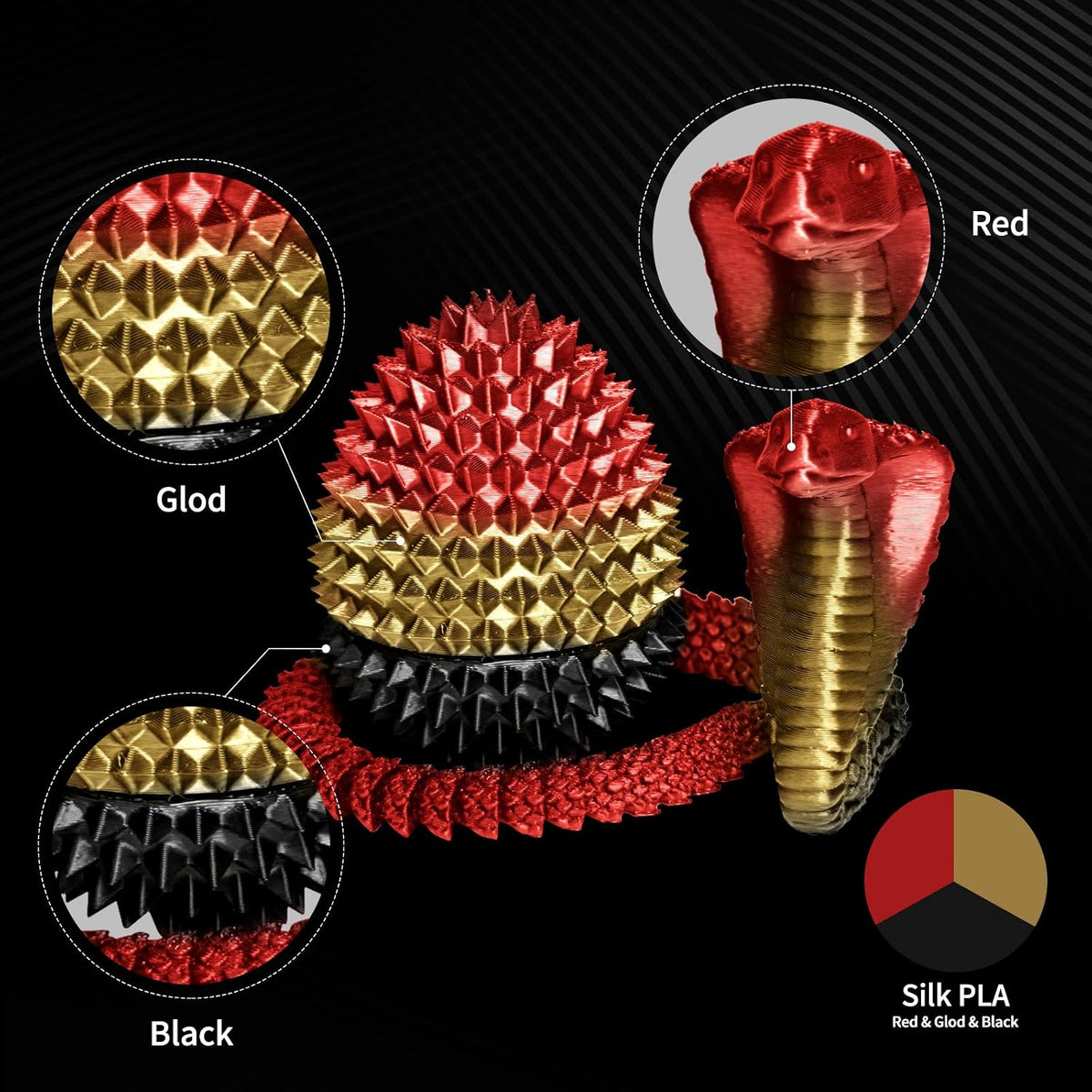 XZN Filamento PLA Seda Tricolor para Impresora 3D, Filamento PLA Se...