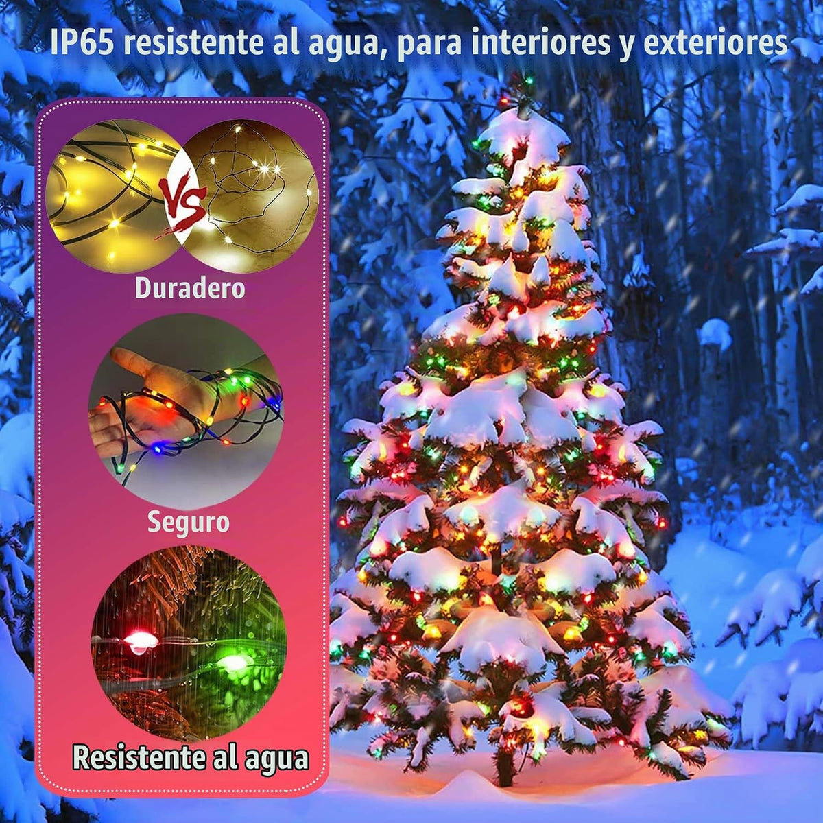 IC ICLOVER - 400 luces LED inteligentes para árbol de Navidad, con...