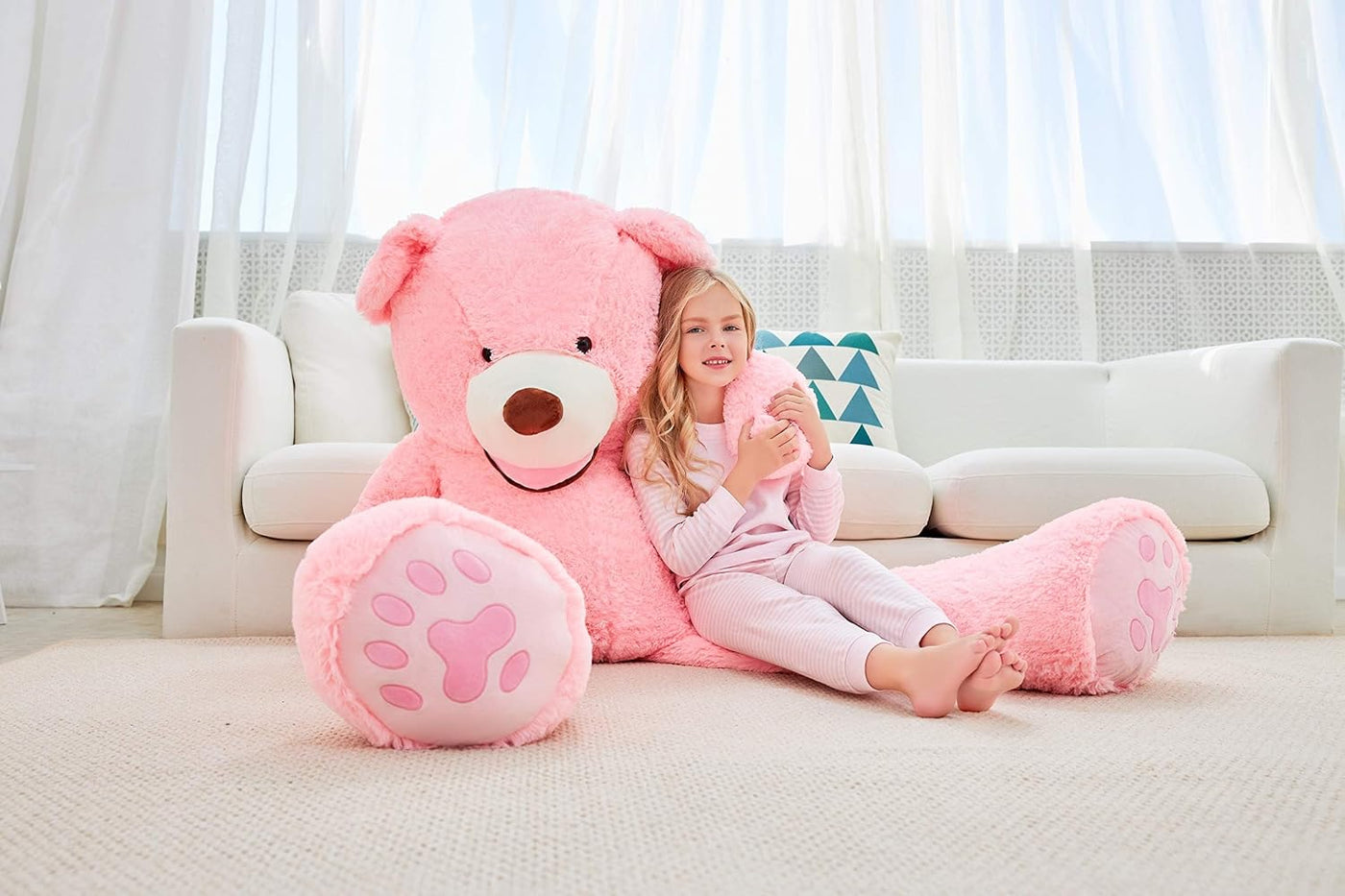 IKASA - Oso de peluche gigante, animales de juguete (Rosa, 63 pulga...