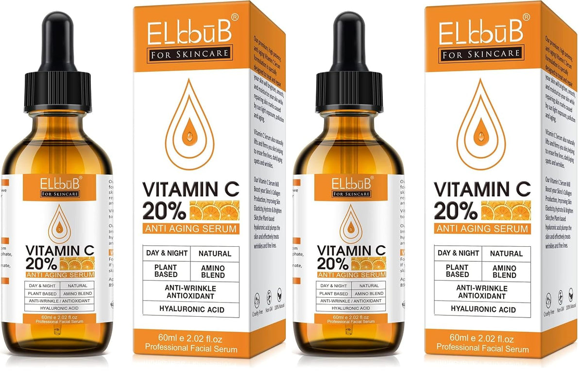 Suero de vitamina C prémium al 20% para la cara con ácido hialuróni...