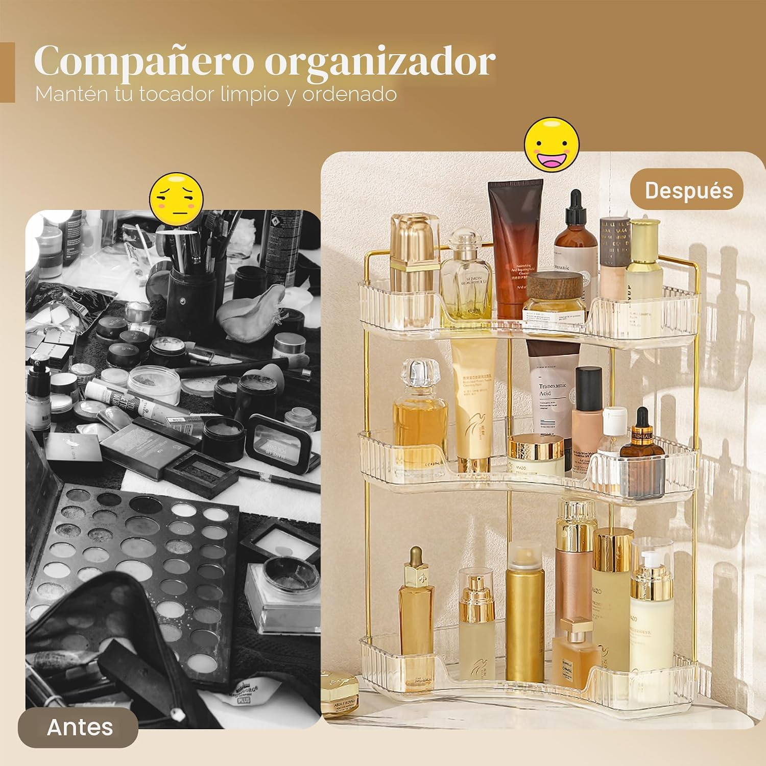 Aveniee Organizador de esquina para mostrador de baño, estante de e...