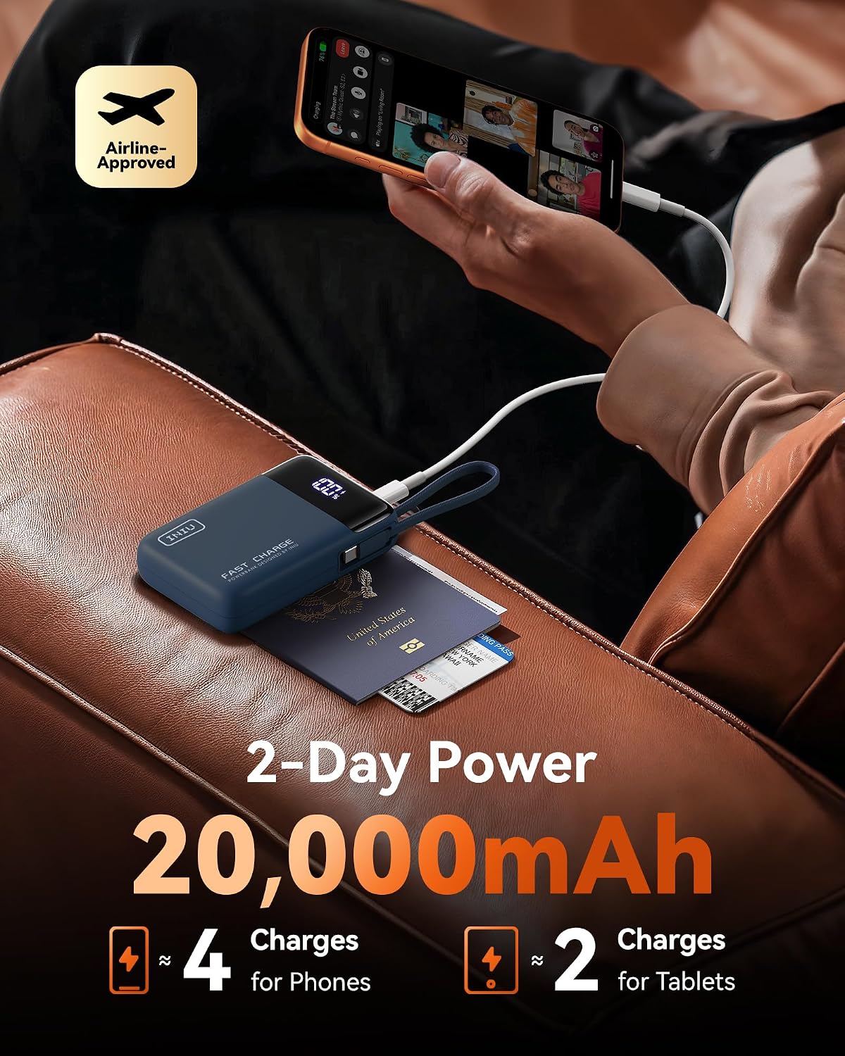 Cargador portátil INIU 20000mAh, banco de carga rápida más pequeño...