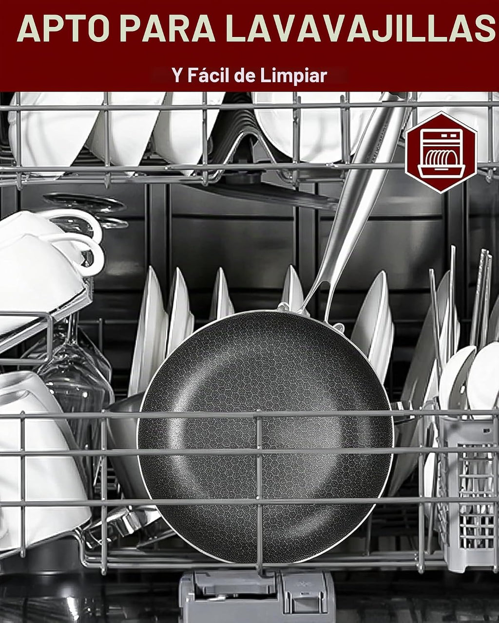LOLYKITCH Juego de cacerola para saltear de acero inoxidable de tre...