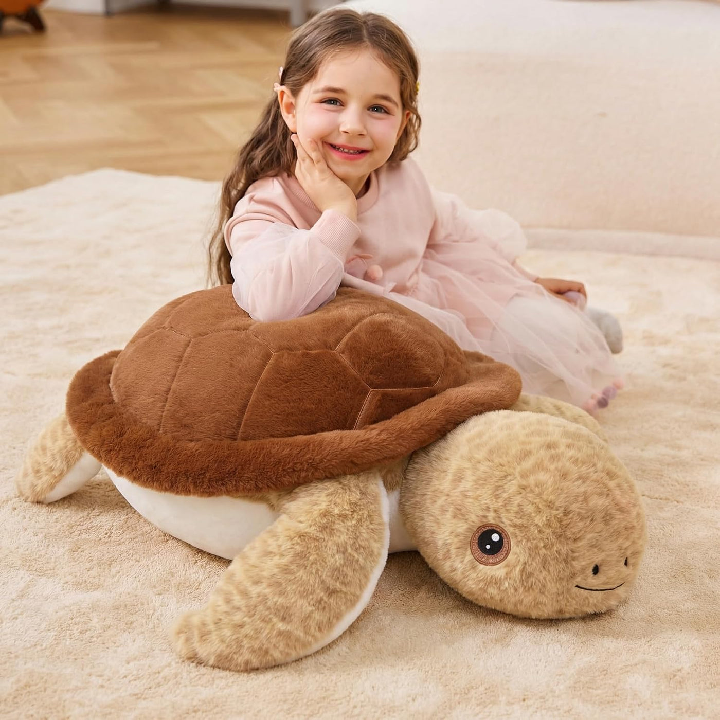IKASA Juguete de peluche de tortuga marina gigante, juguetes suaves...