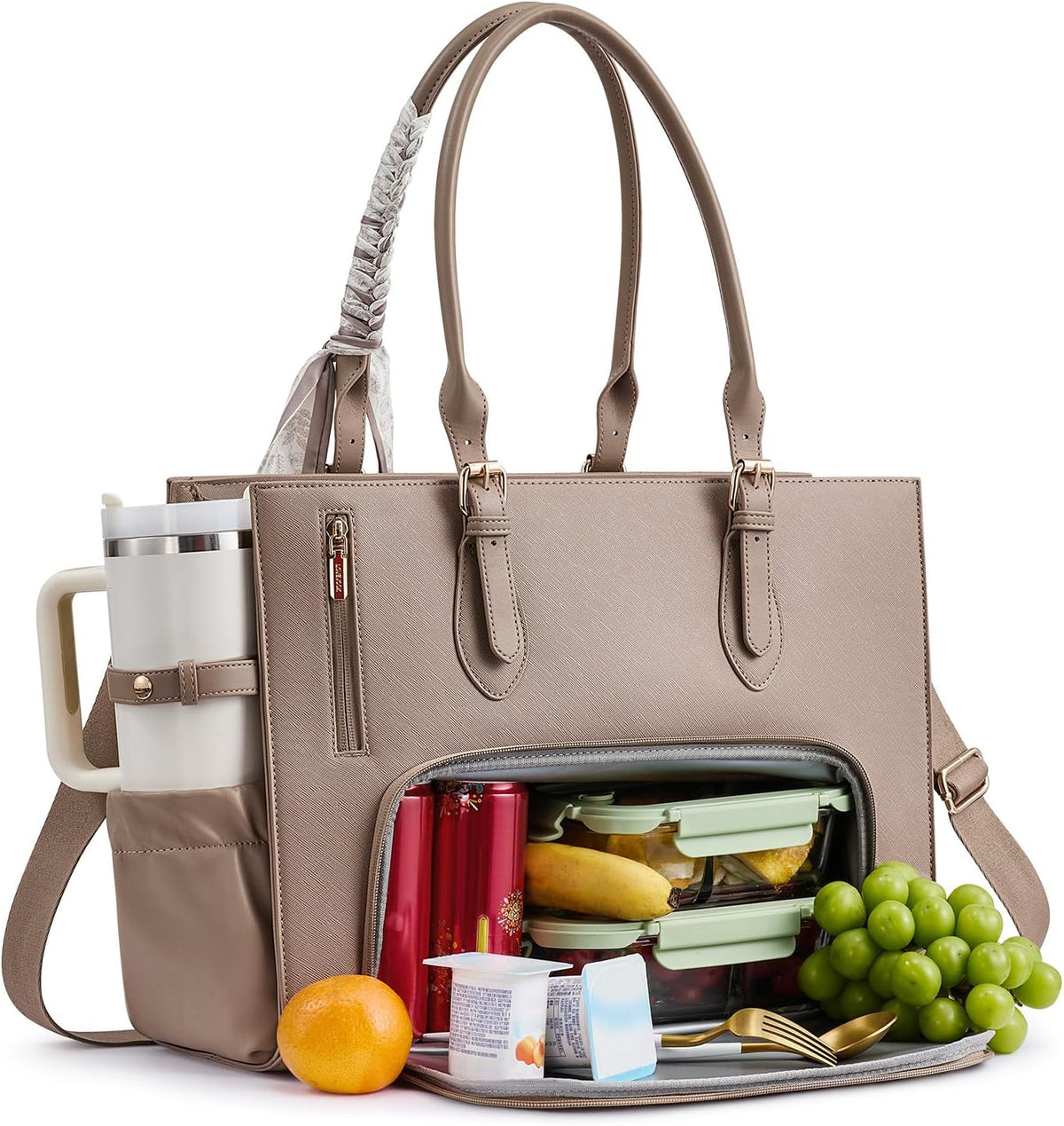 LOVEVOOK Bolsa de almuerzo para mujer, bolsa para laptop de 15.6 pu...