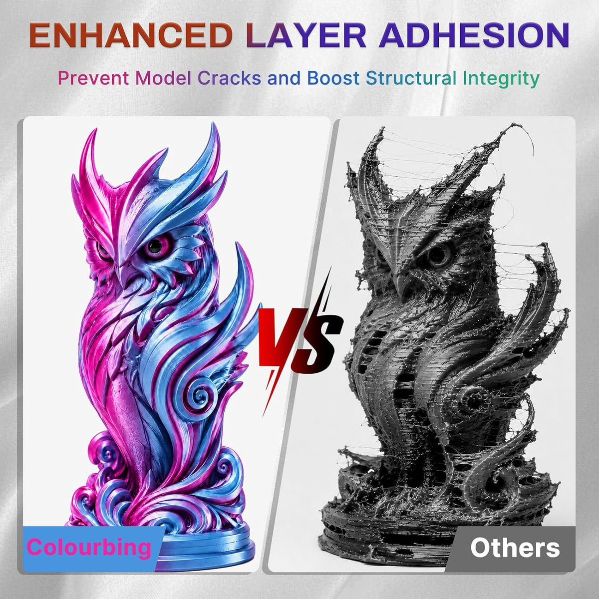 Colourbing Filamento de impresora 3D PLA+ de seda presecada de dobl...