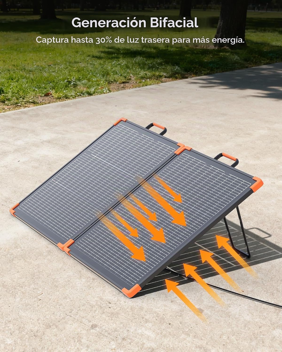 ZOUPW Panel solar portátil bifacial de 110 W, tipo N 16BB 25% carga...