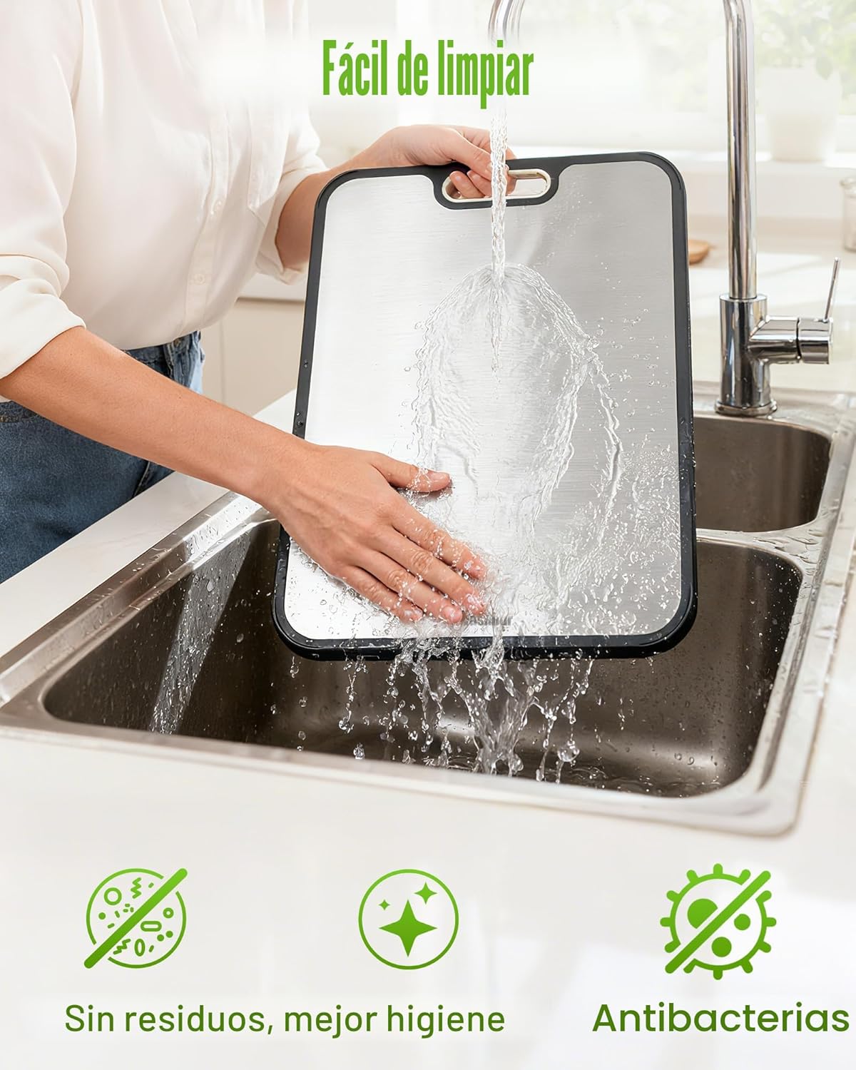 Washour Tablas de cortar de titanio para cocina, tabla de cortar 2...