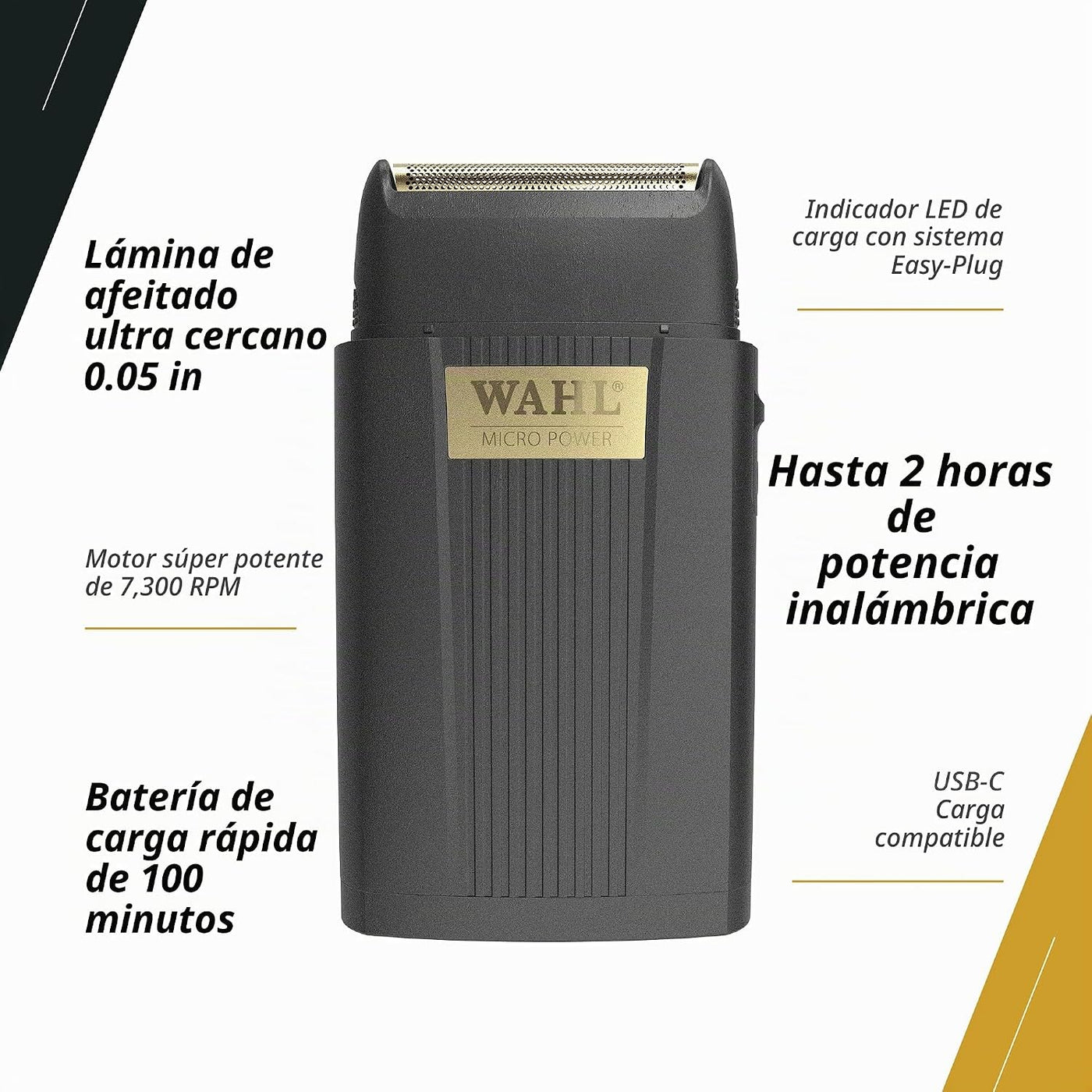 Wahl Professional Micro Power Shaver, lámina de acabado ultra-cerca...