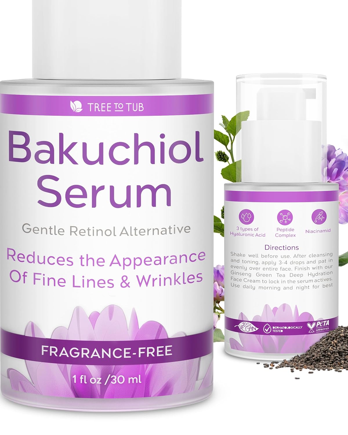 Tree To Tub Bakuchiol - Suero alternativo de retinol suave para la...