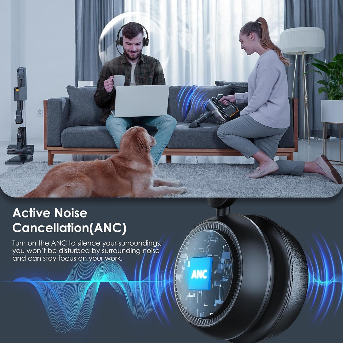 Actualice los auriculares inalámbricos ANC y ENC con micrófono para...