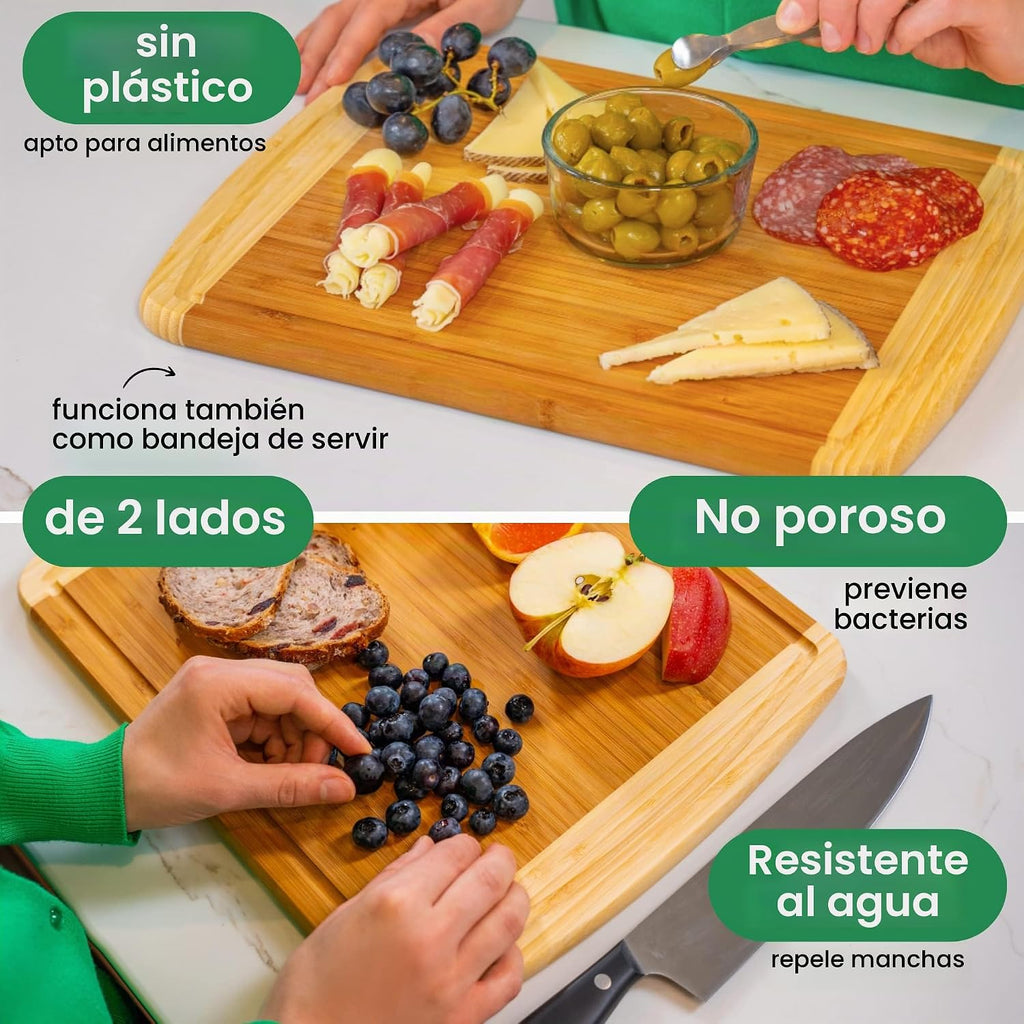 GREENER CHEF Tabla de cortar mediana de 15 pulgadas con reemplazos...