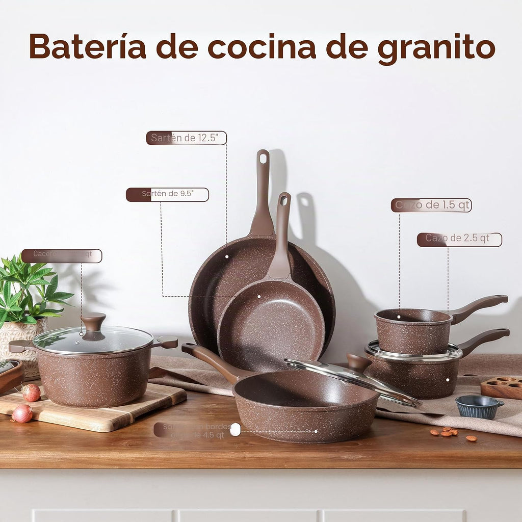 SENSARTE Juego de utensilios de cocina antiadherentes de 16 piezas,...