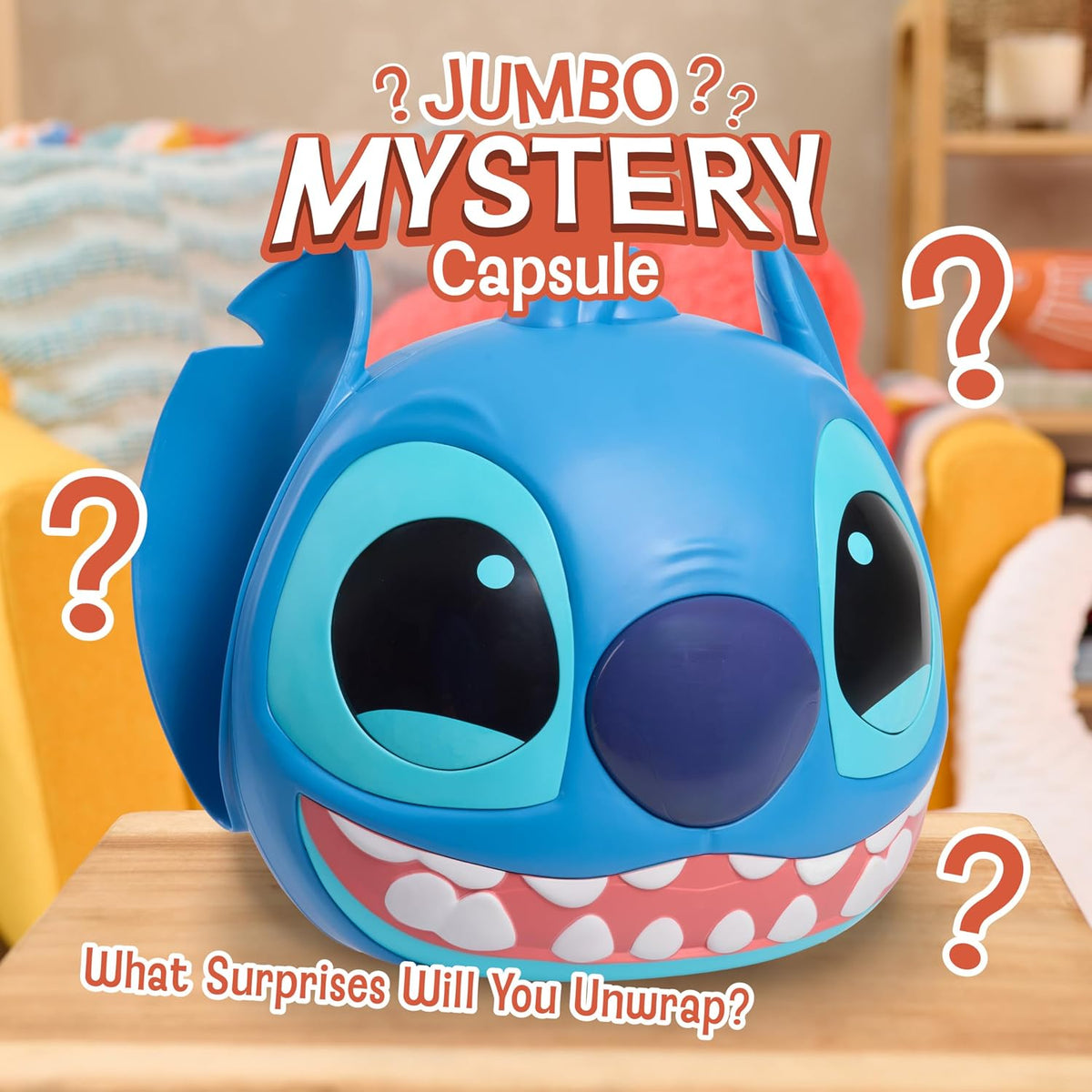 Cápsula Misterio Jumbo de Disney Stitch, 10 Sorpresas Adentro, Figu...