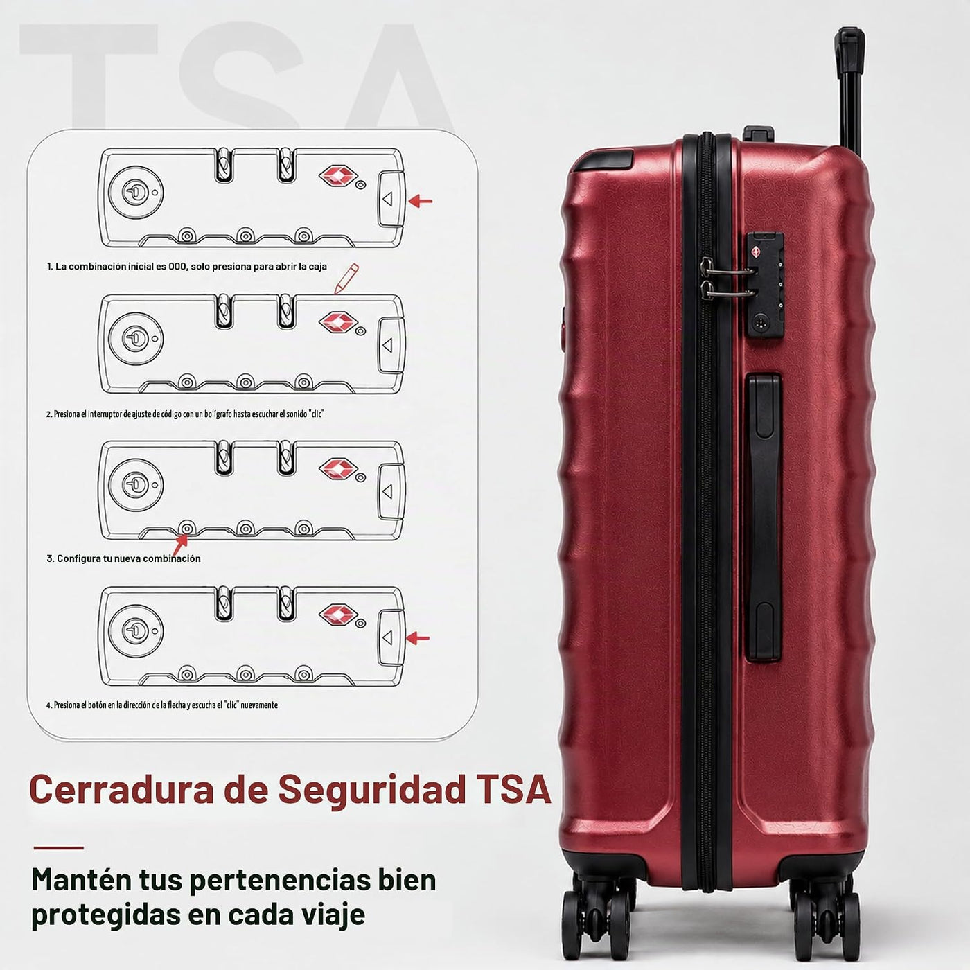 CONCEPTEN Juego de 5 piezas de equipaje de mano aprobado por aerolí...