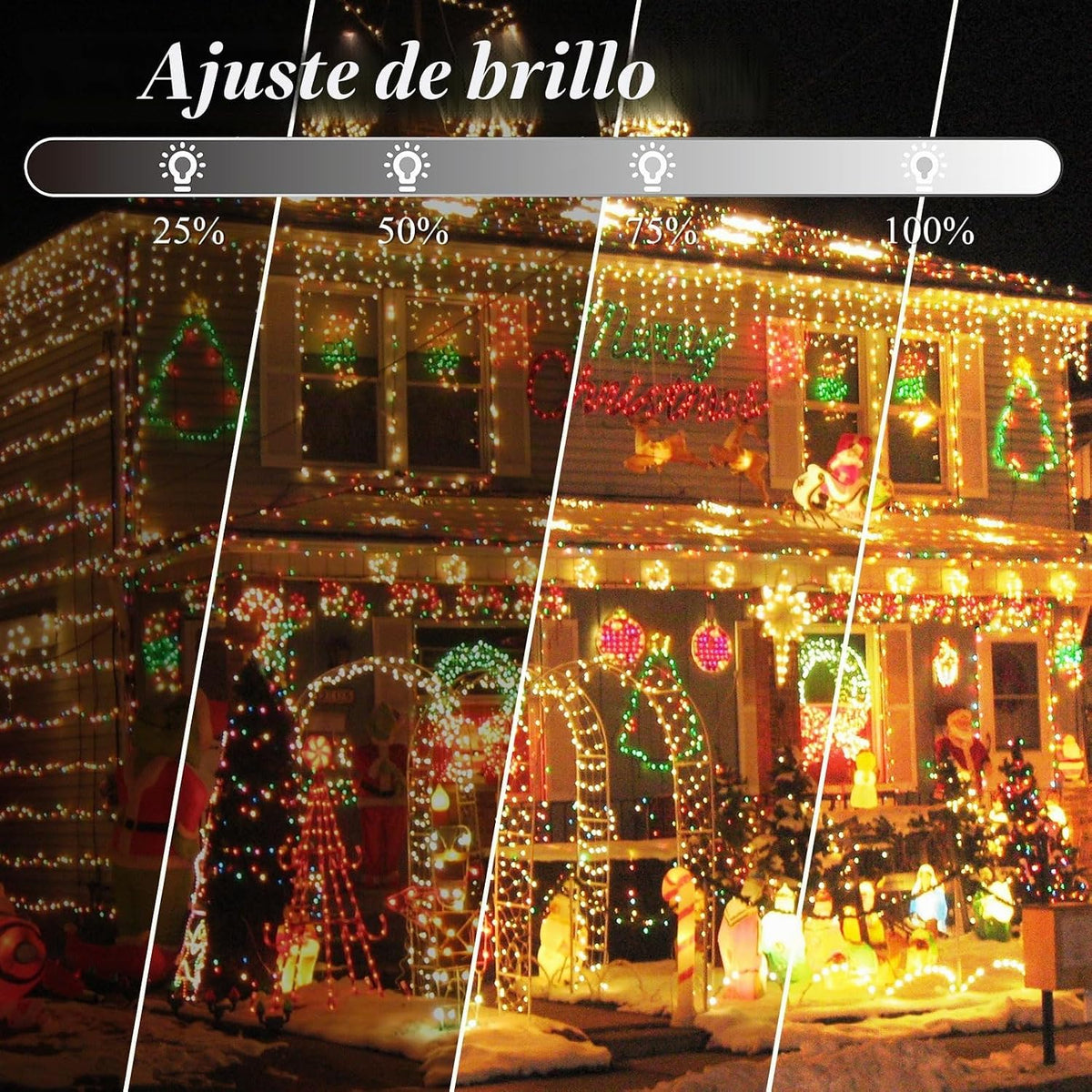 Luces de Navidad de 164 pies con 500 luces LED que cambian de color...